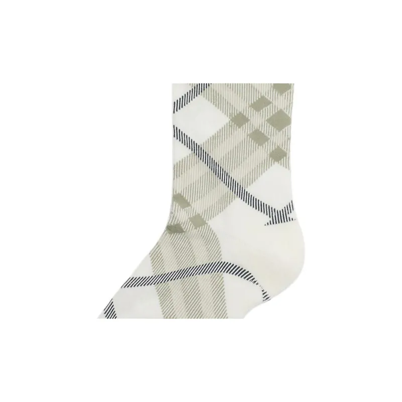 Burberry SS25 Mid Calf Socks Unisex White-2