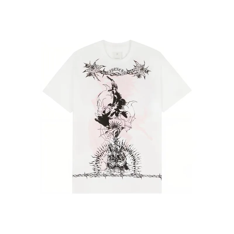 Givenchy Gothic Print Oversized T Shirt-0