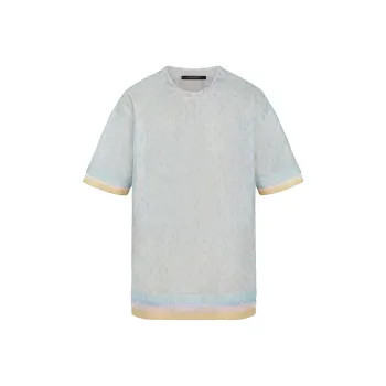 LOUIS VUITTON Drop Shoulder Sleeve T Shirt Men's Light Blue