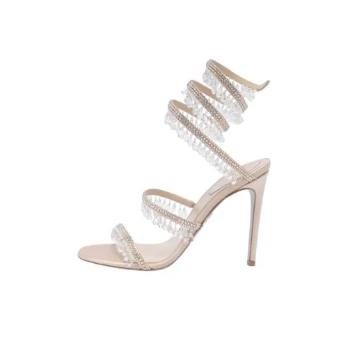 RENE CAOVILLA Chandelier One Strap Sandals 10.5cm Women's Beige
