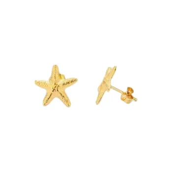 Radiant Stainless Steel Stud Earrings Women's Gold