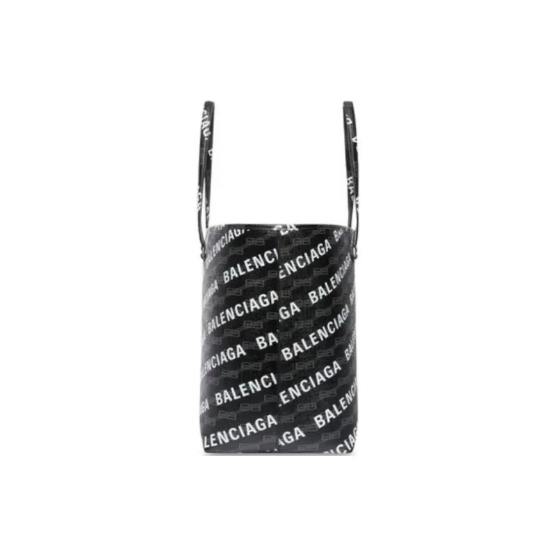 Balenciaga BB MONOGRAM SIGNATURE Coated Canvas Tote Bag, Shopping Bag, Handbag, Shoulder Bag Large Size Men's Black-2