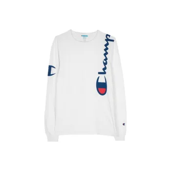 Champion Long Sleeved T Shirt US Version Unisex White