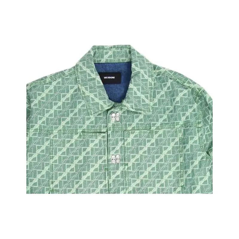 WE11DONE Denim Jackets Unisex Green-1