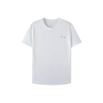 LiNing Crew Neck Fitted Straight Short Sleeved T Shirt Men's White