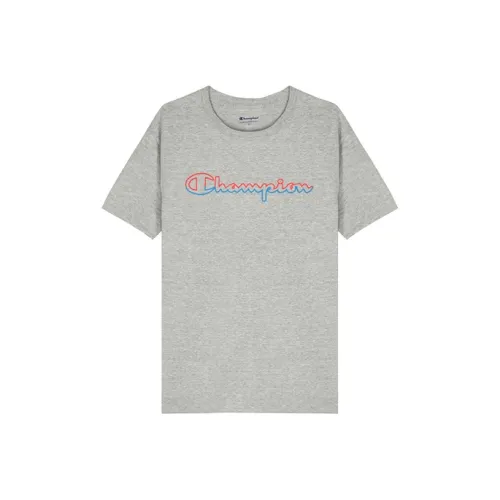 Champion Straight T Shirt US Version Unisex Gray