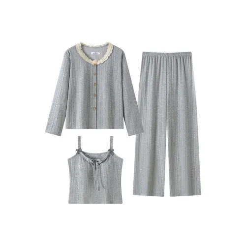 JINXU Pajama Set Women's Light Gray