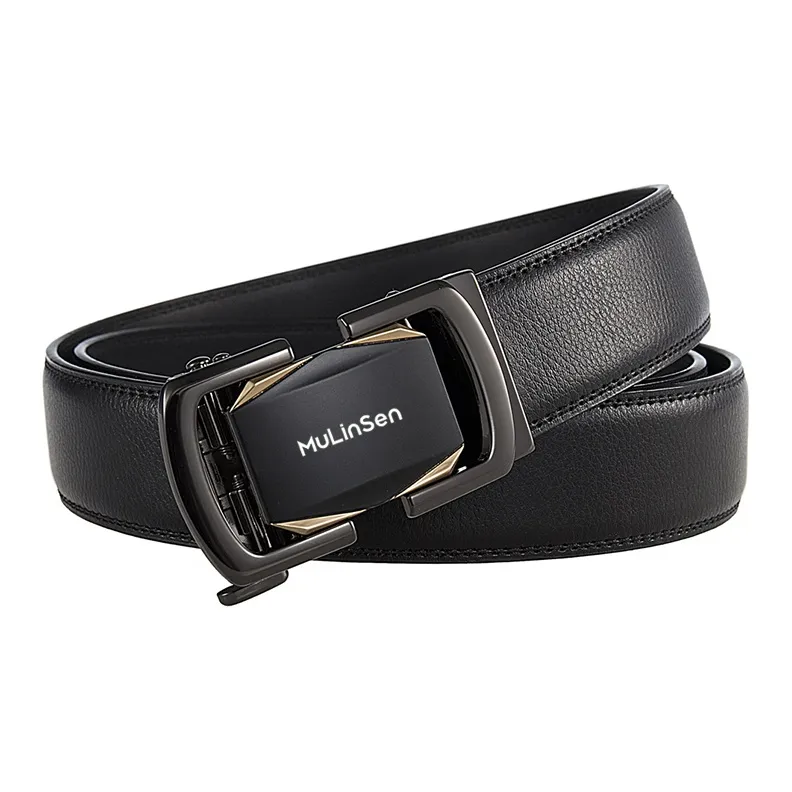 Mulinsen Cow Leather Belts Men's Width 3.5CM-1