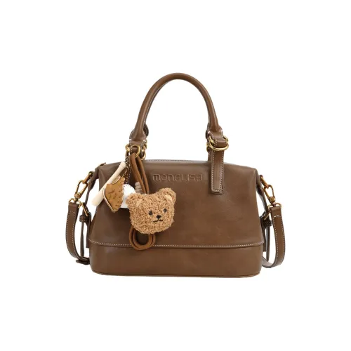 Monna Lisa Cow Leather Boston Bag Handbags Women's Brown