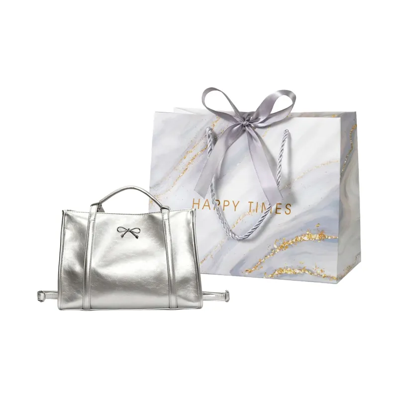 Miss Angel PU One Shoulder Tote Backpack Regular Women's White/Silver/Black-6