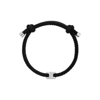 CELINE Triomphe Beach Bracelet In Acrylic And Brass With Rhodium Finish