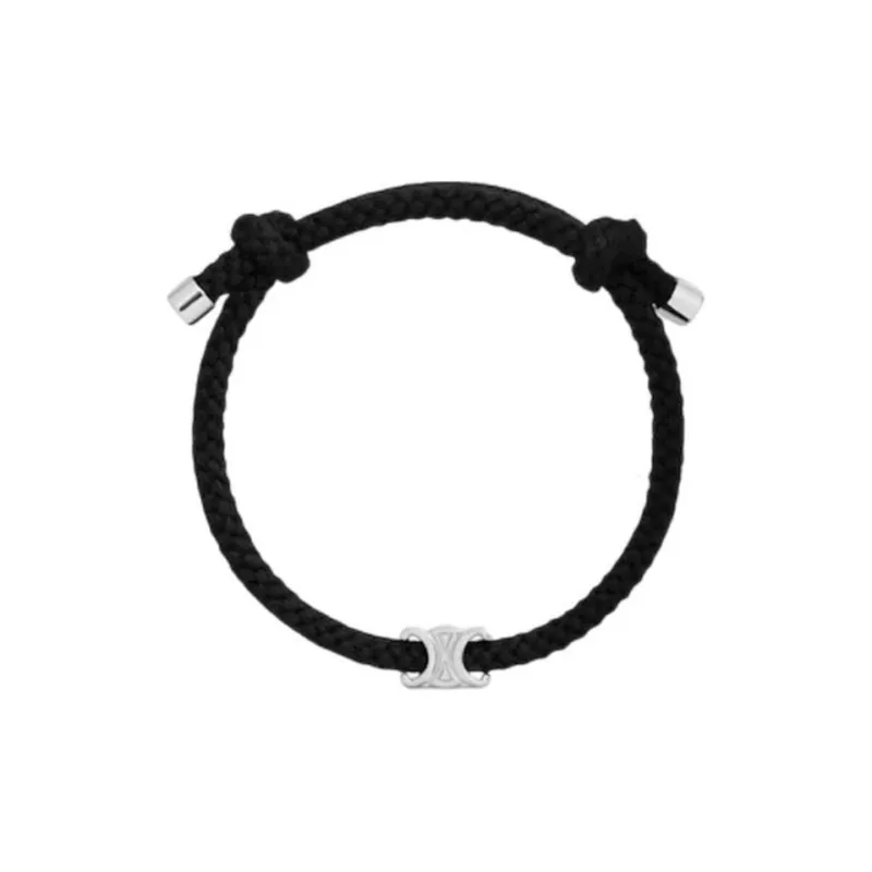 CELINE Triomphe Beach Bracelet In Acrylic And Brass With Rhodium Finish-0