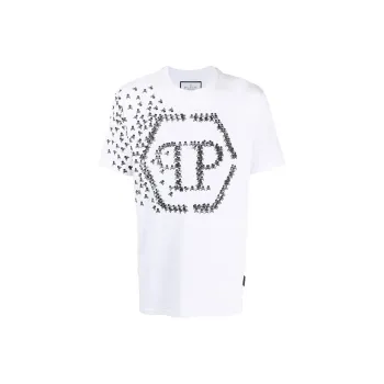 PHILIPP PLEIN Skull Bones Logo print T shirt
