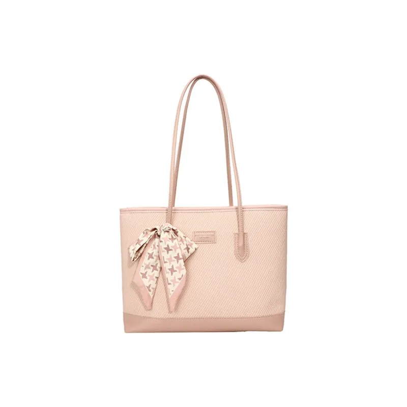 HCXK PU Color Block Shoulder Bag Schooling Tote Handbag Regular Women's Ecru/Black/Apricot/Pink/Brown-6