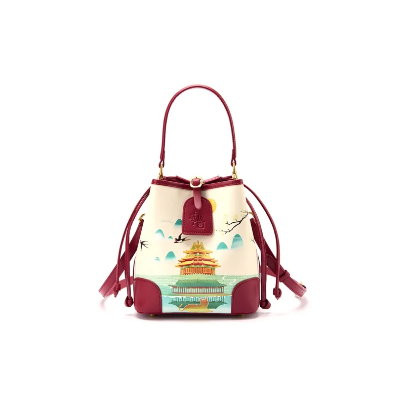 DIFENISE Cow Leather Bucket Bags Shoulder Bag Crossbody Bag Handbag Women's Multicolor-0