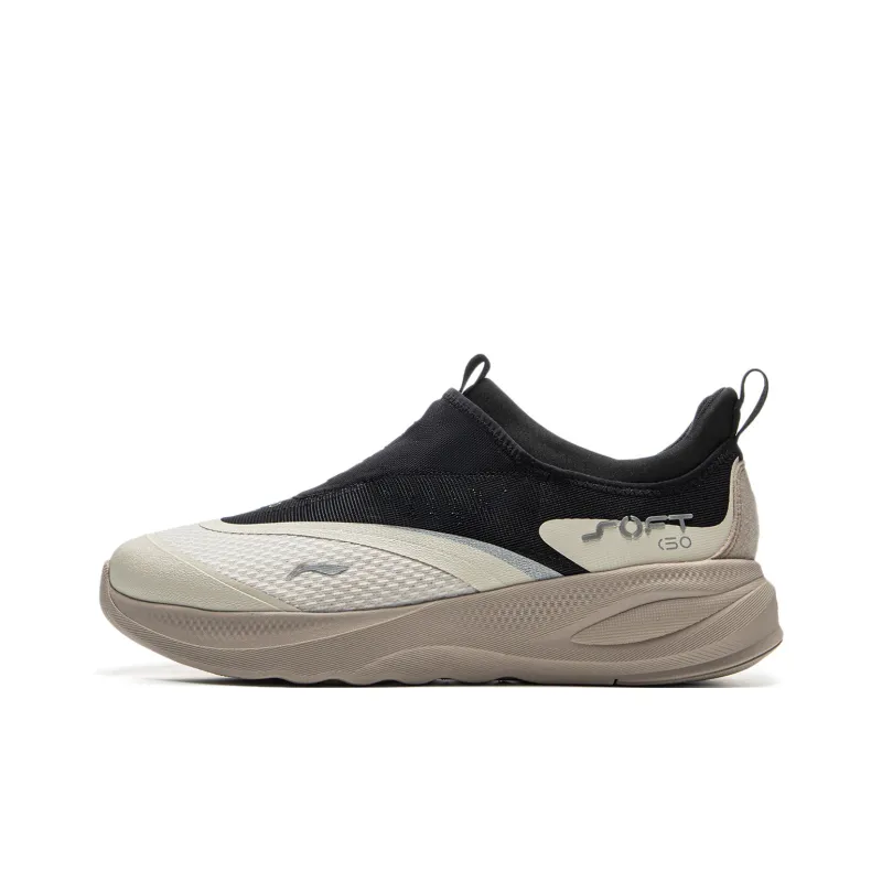 LiNing SOFT GO 2 Non slip Lightweight Low Top Casual Shoes Men's Black Gray-0