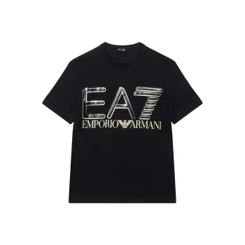EMPORIO ARMANI EA7 SS22 T Shirt Men's Black Gold