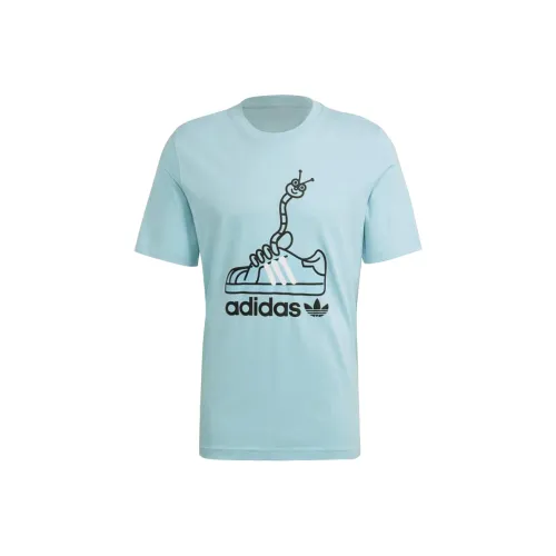 Adidas Originals Worm Tee T Shirts Men Light Blue