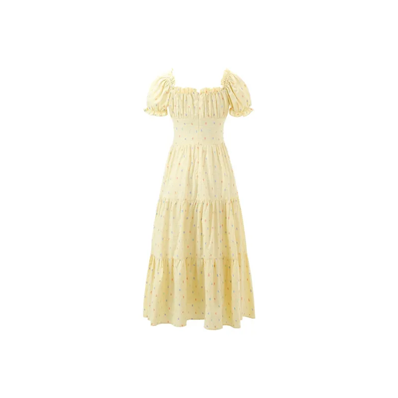 ACAINES Short-Sleeved Dresses Women's Lemon-10