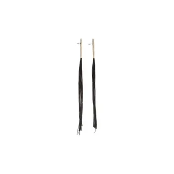 JIL SANDER Brass Viscose Drop Earrings Women's Black