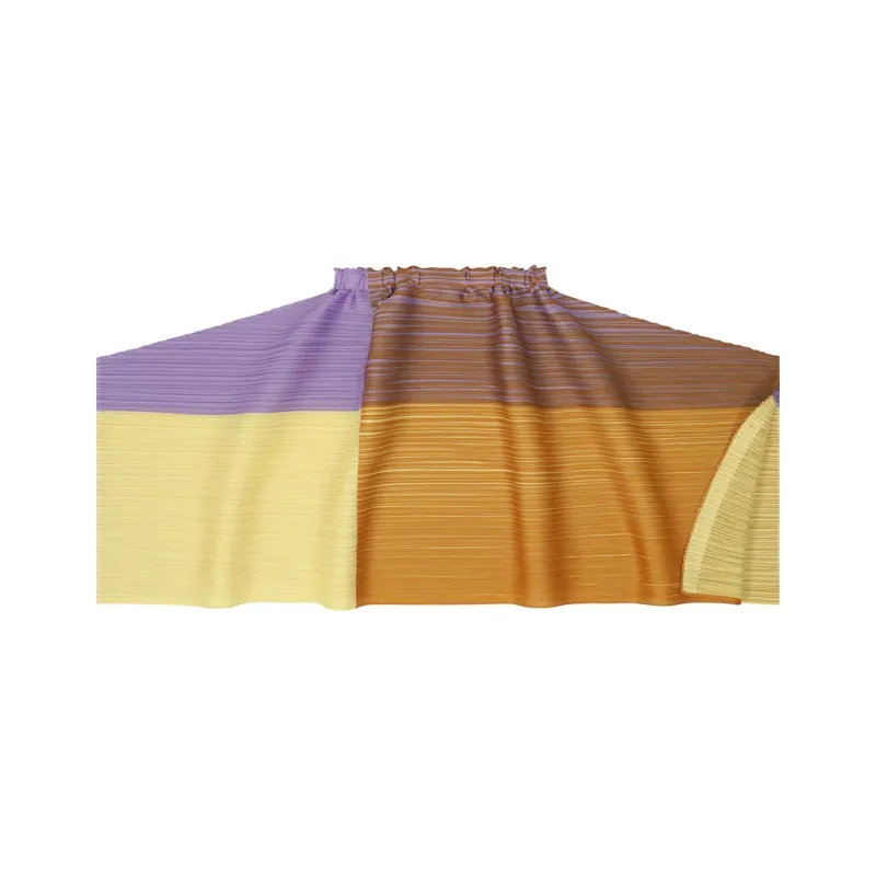 PLEATS PLEASE ISSEY MIYAKE SS25 Casual Long Skirt Women's Purple Yellow-3