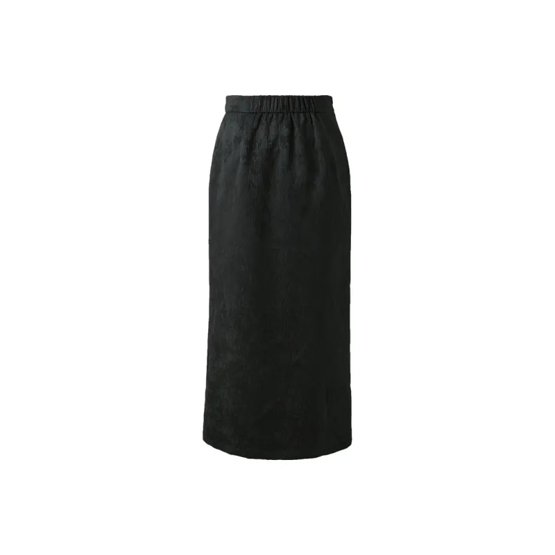 3COLOUR Casual Long Skirt Women's Black-1