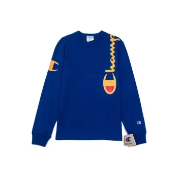 Champion Long Sleeved T Shirt US Version Unisex Royal Blue