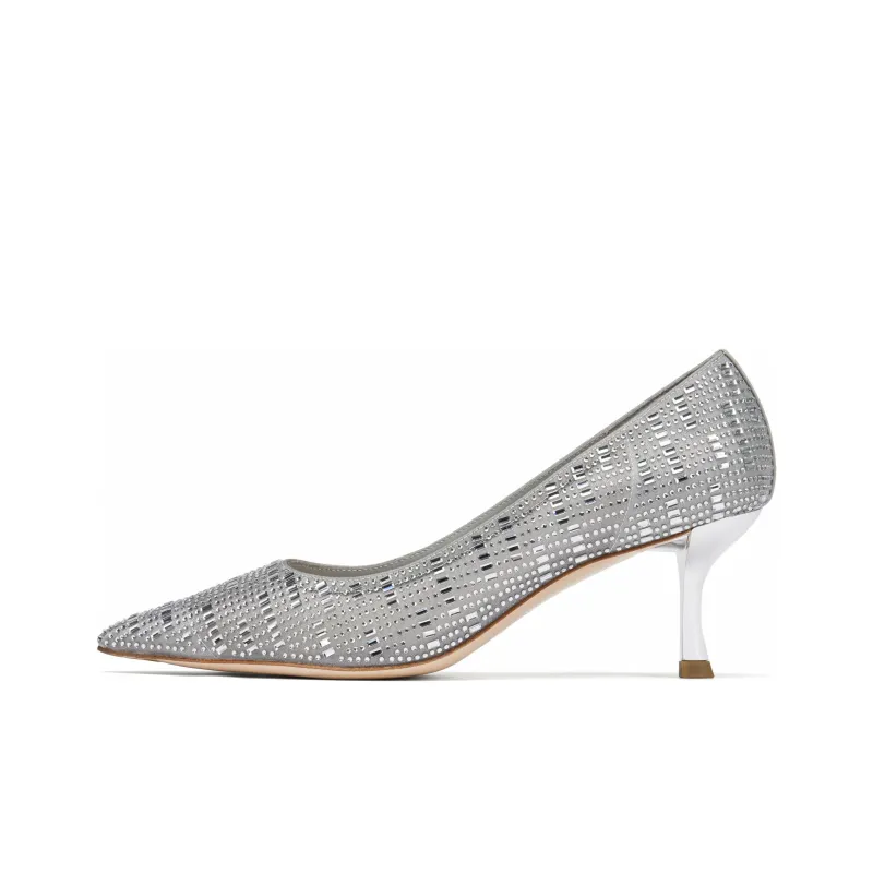 73Hours Slim Heel High Heels Women's Silver-0