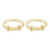 Plain Band Small Bangle Ring 1 Pair Gold