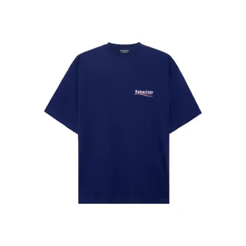 Balenciaga Political Campaign Oversized T Shirt Dark Blue/Multi