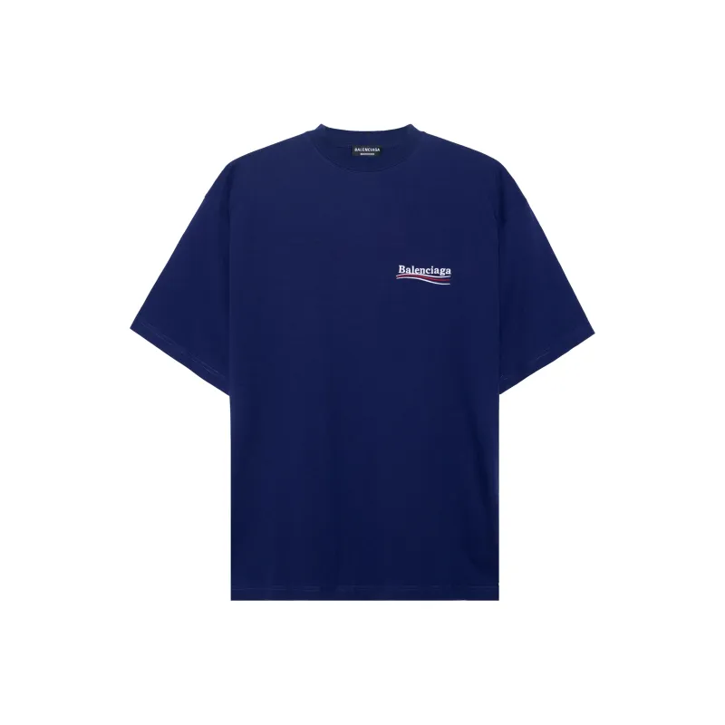 Balenciaga Political Campaign Oversized T-Shirt Dark Blue/Multi-0