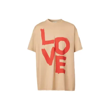 Burberry Drop Shoulder Sleeve T Shirt Men's Soft Yellow Brown