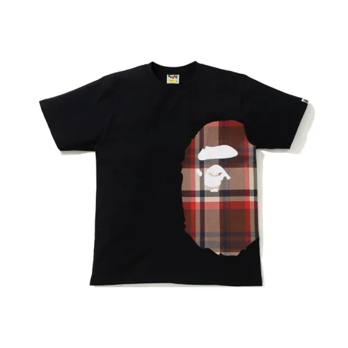 A BATHING APE Check Side Big Ape Head Tee