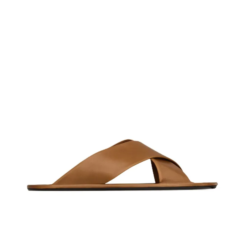 SAINT LAURENT Slide Slippers Women's Brown-1