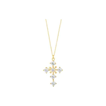 Radiant Stainless Steel, Cubic Zircon, Silver Gold Plated Necklaces Women's Gold