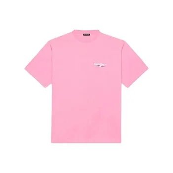 Balenciaga T Shirt Loose Fit Style Men's Light Pink