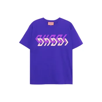 GUCCI Mirror Logo Print Short Sleeve T shirt