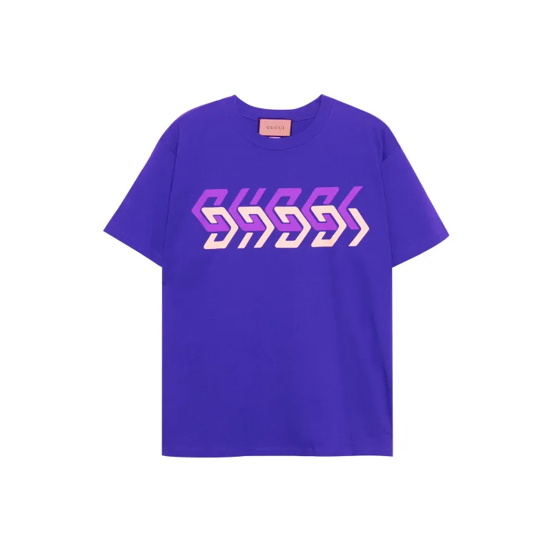 GUCCI Mirror Logo Print Short Sleeve T shirt-0