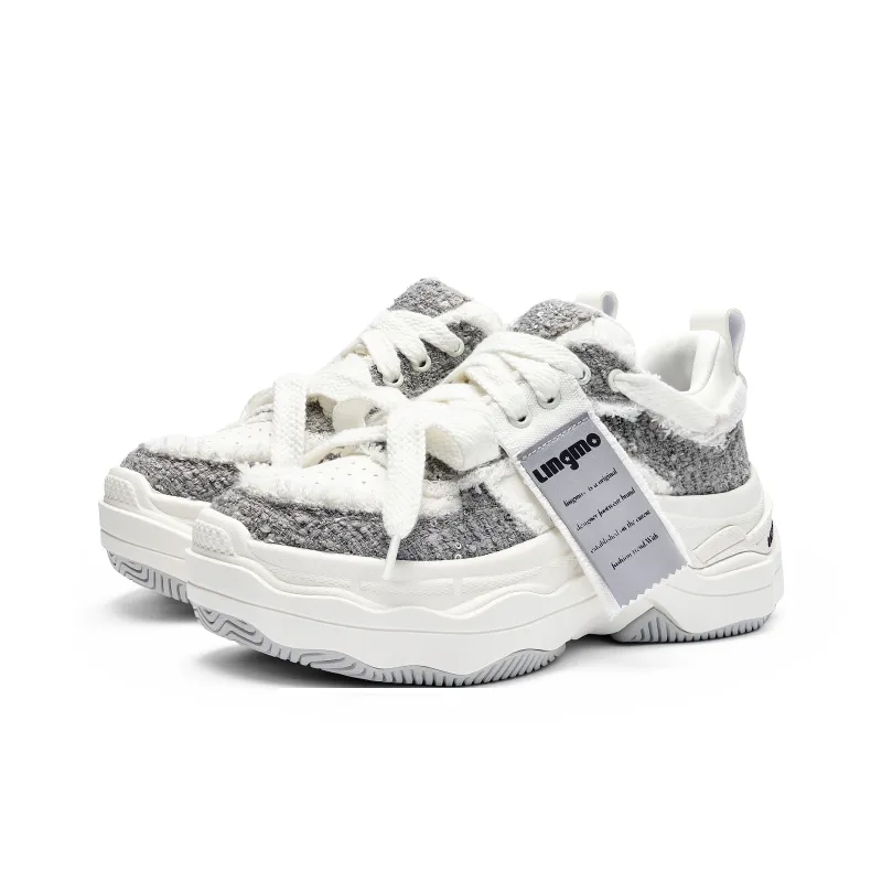 LINGMO Casual Shoes Unisex Low Top White, Blue, Gray-13