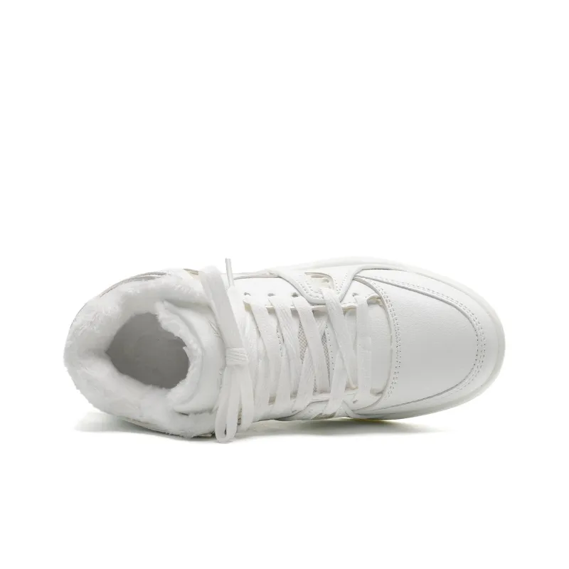 Circle Small Height Increasing Wear Resistant Breathable Slip Resistant Low Top Skateboard Shoes Unisex White-41