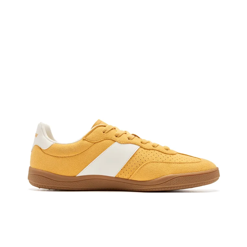 QIAODAN Abrasion Resistant Slip Resistant Low Top Skateboard Shoes Men's Marigold Ivory-1