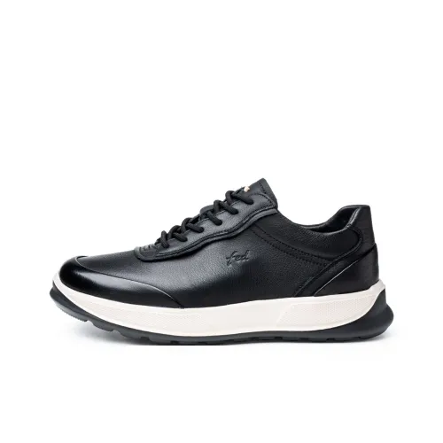 FED Breathable Lightweight Height Increasing Low Top Casual Shoes Men's Black