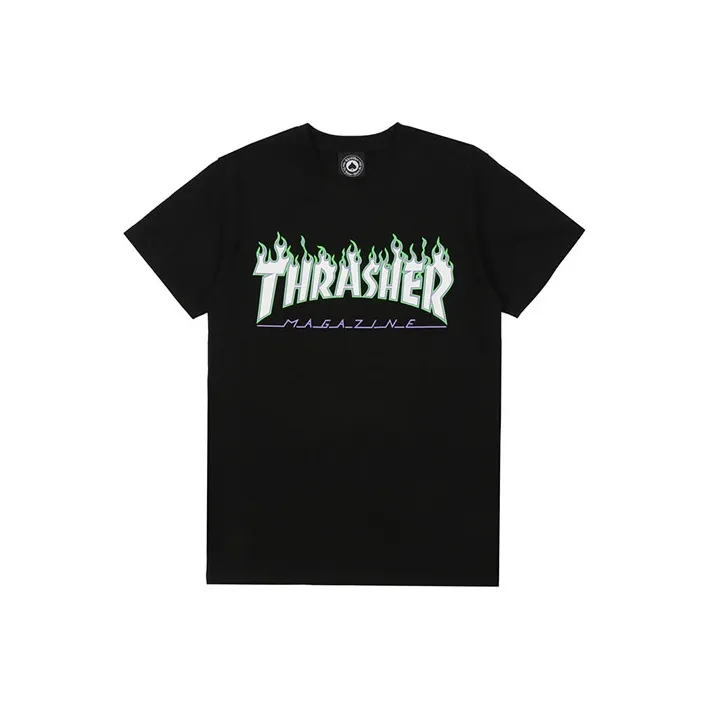 Thrasher SS22 T Shirt US Version Unisex Black-0