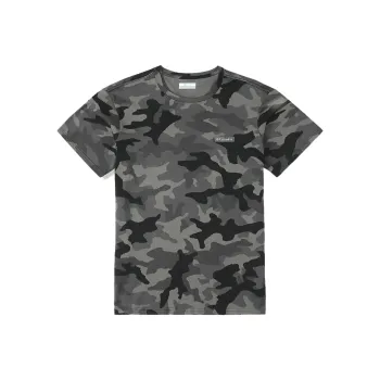 Columbia Crew Neck Fitted Straight Short-Sleeved T-Shirt Men's Camouflage