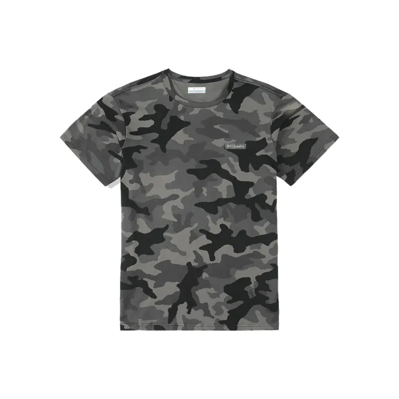 Columbia Crew Neck Fitted Straight Short-Sleeved T-Shirt Men's Camouflage-0