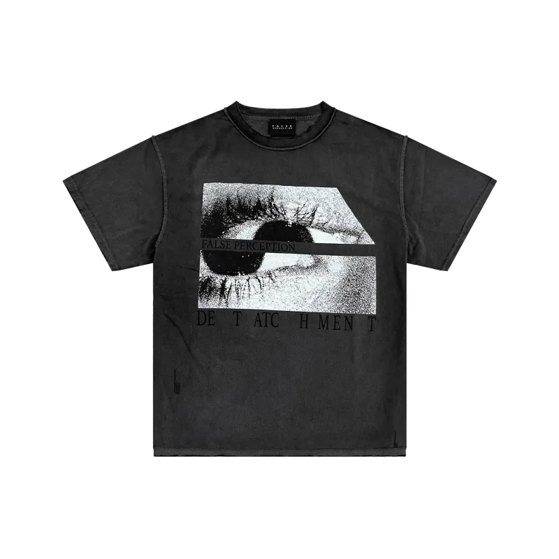 False Perception T-Shirt Unisex Washed Black-0