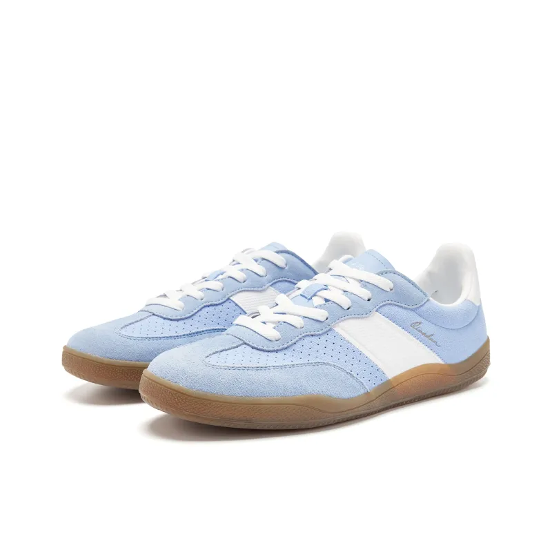 QIAODAN Abrasion Resistant Slip Resistant Low Top Skateboard Shoes Men's Salt Crystal Blue Jordan White-2