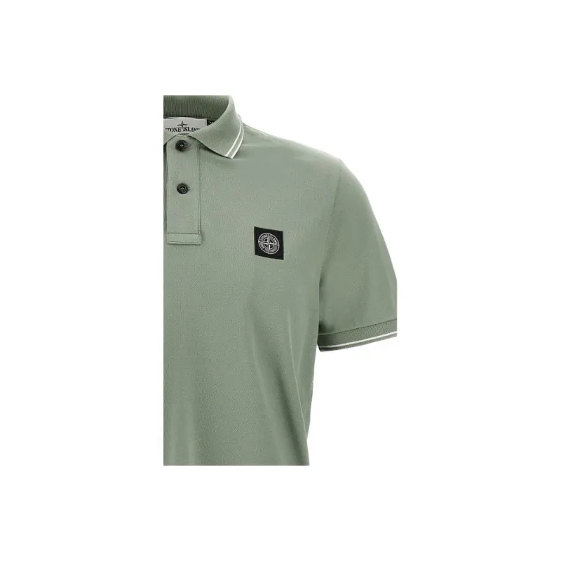 STONE ISLAND Logo Patch Short Sleeved Polo Shirt-2