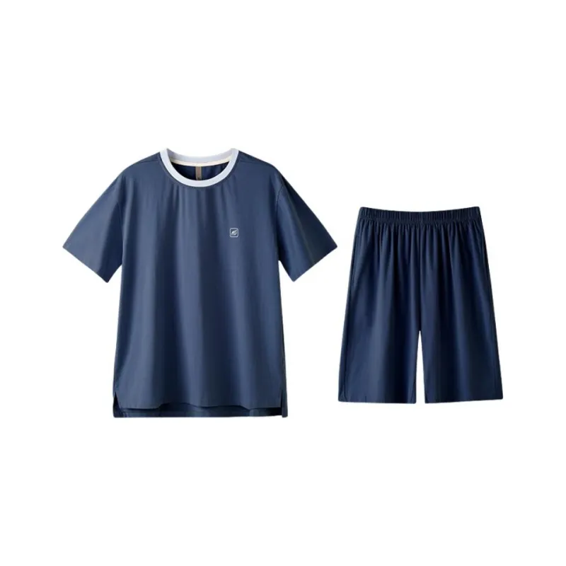 ZAO FU NIAO Pajama Set Men's Dark Blue-0