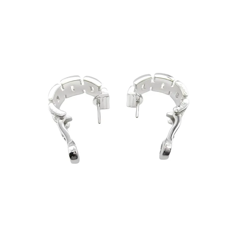 CARTIER 18k White Gold Diamonds Earrings Unisex Silver-2